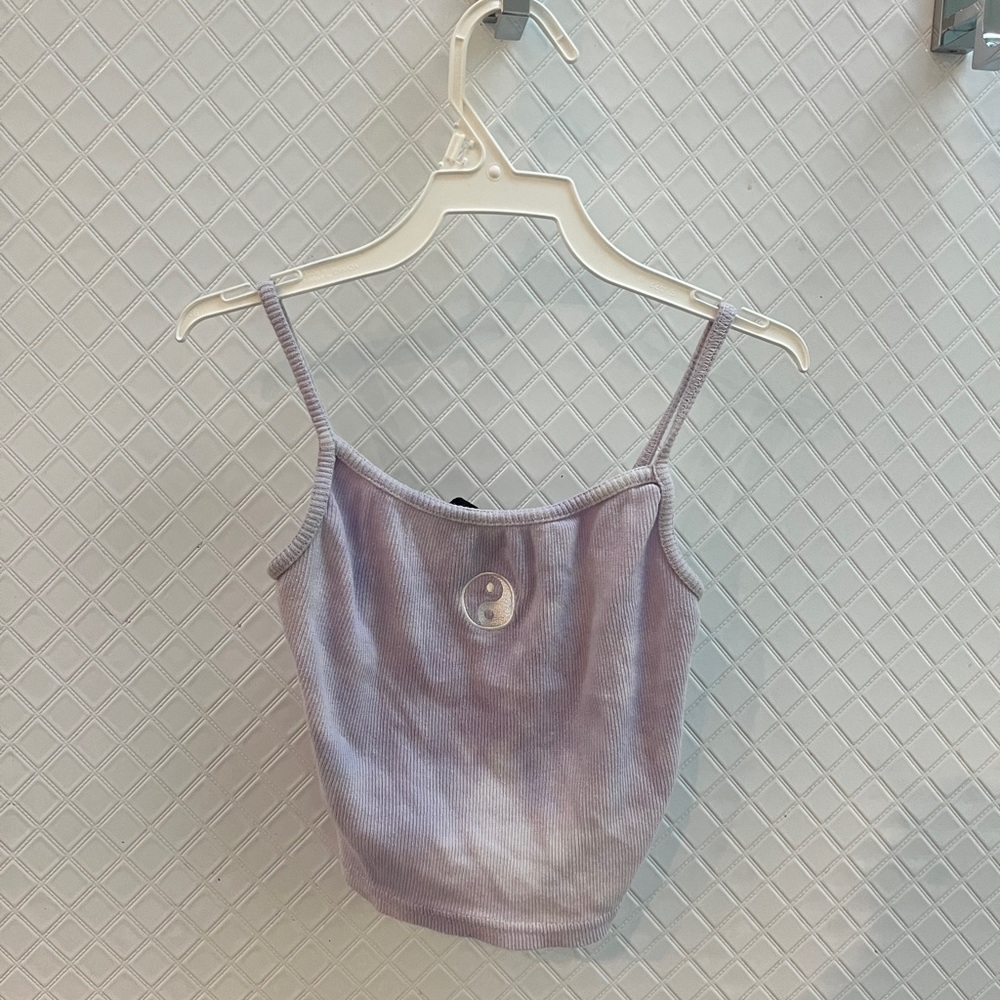 Lavender Tank Top with Ying and Yang symbol